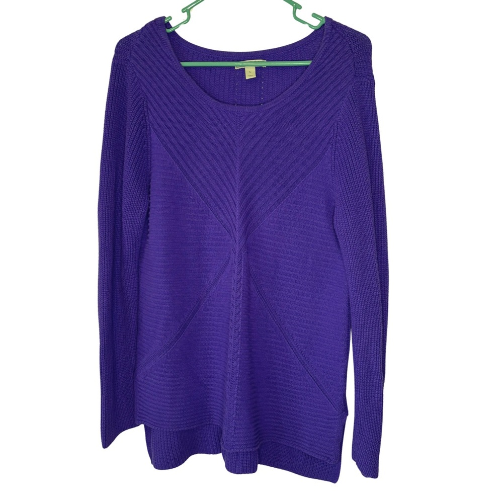 3/$20 Dana Buchman Women's Rich Purple Crew Neck Tunic Sweater